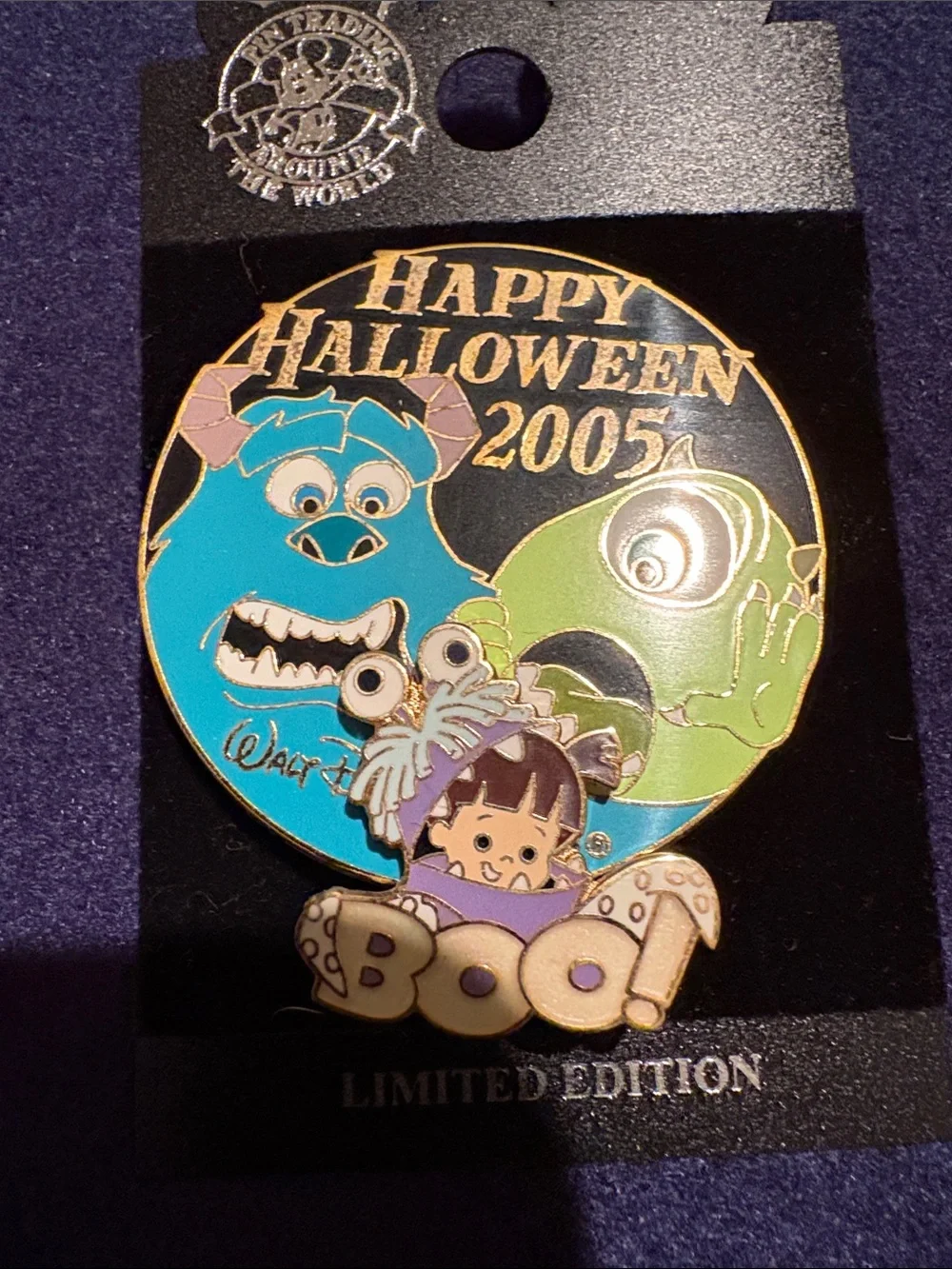Disney limited edition Monsters, Inc. Halloween 2005 Boo Pin - Blue & Green